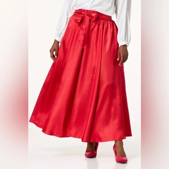 Cato Dresses & Skirts - Cato | PLUS SIZE RED SWEEPING SATIN MAXI SKIRT SIZE 26/28